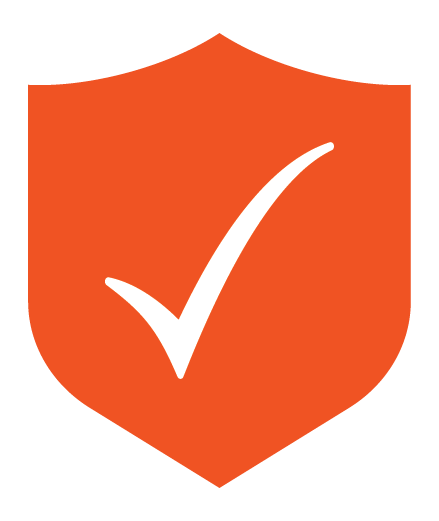 Orange checkmark badge icon
